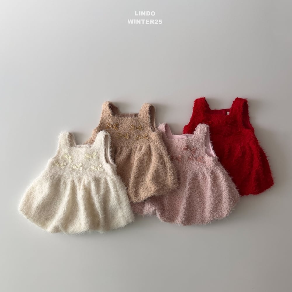 Lindo65｜(80cm-125cm) 緞帶絨毛氣球洋裝