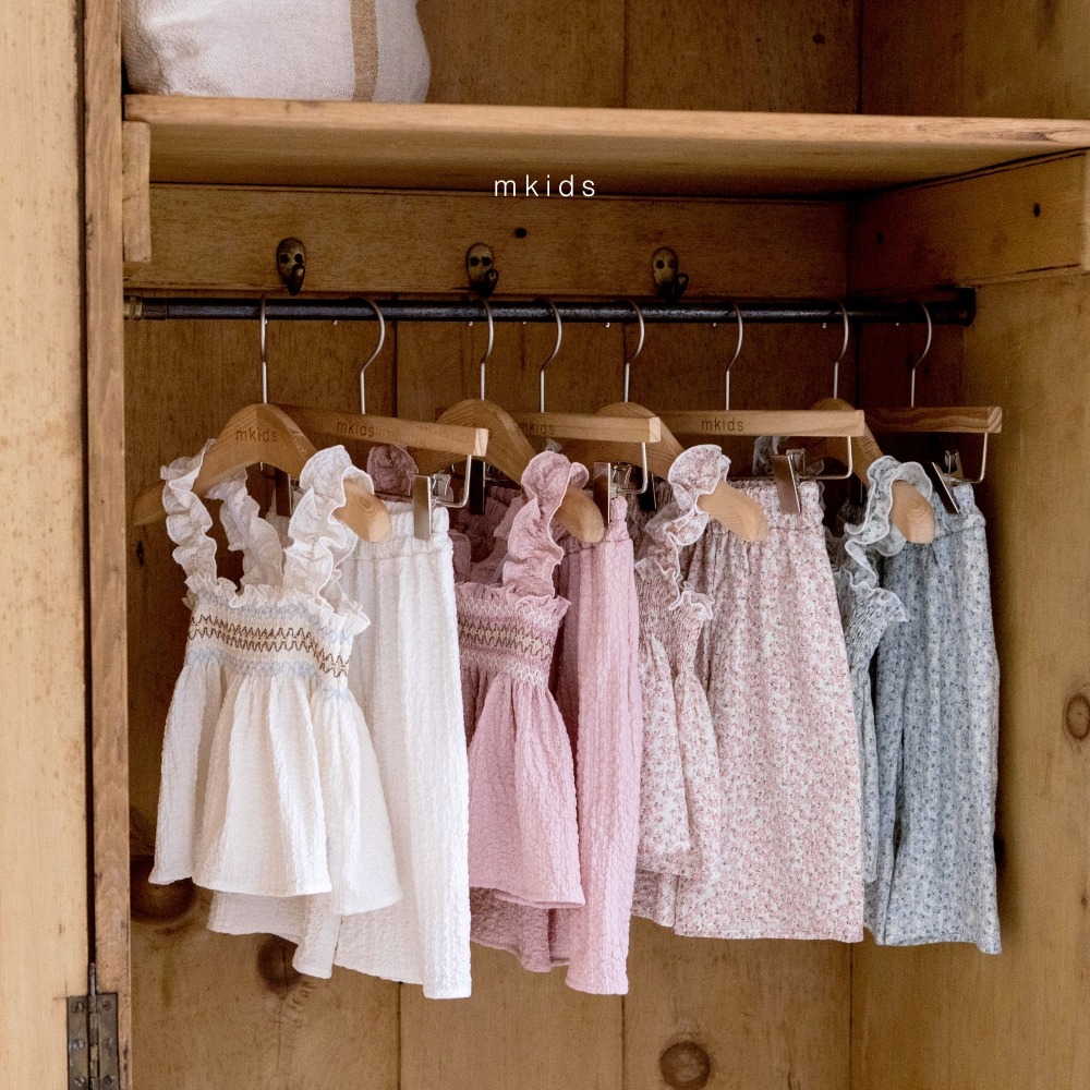 M-KIDS20｜(65-115cm) 荷葉抓皺滾邊套裝