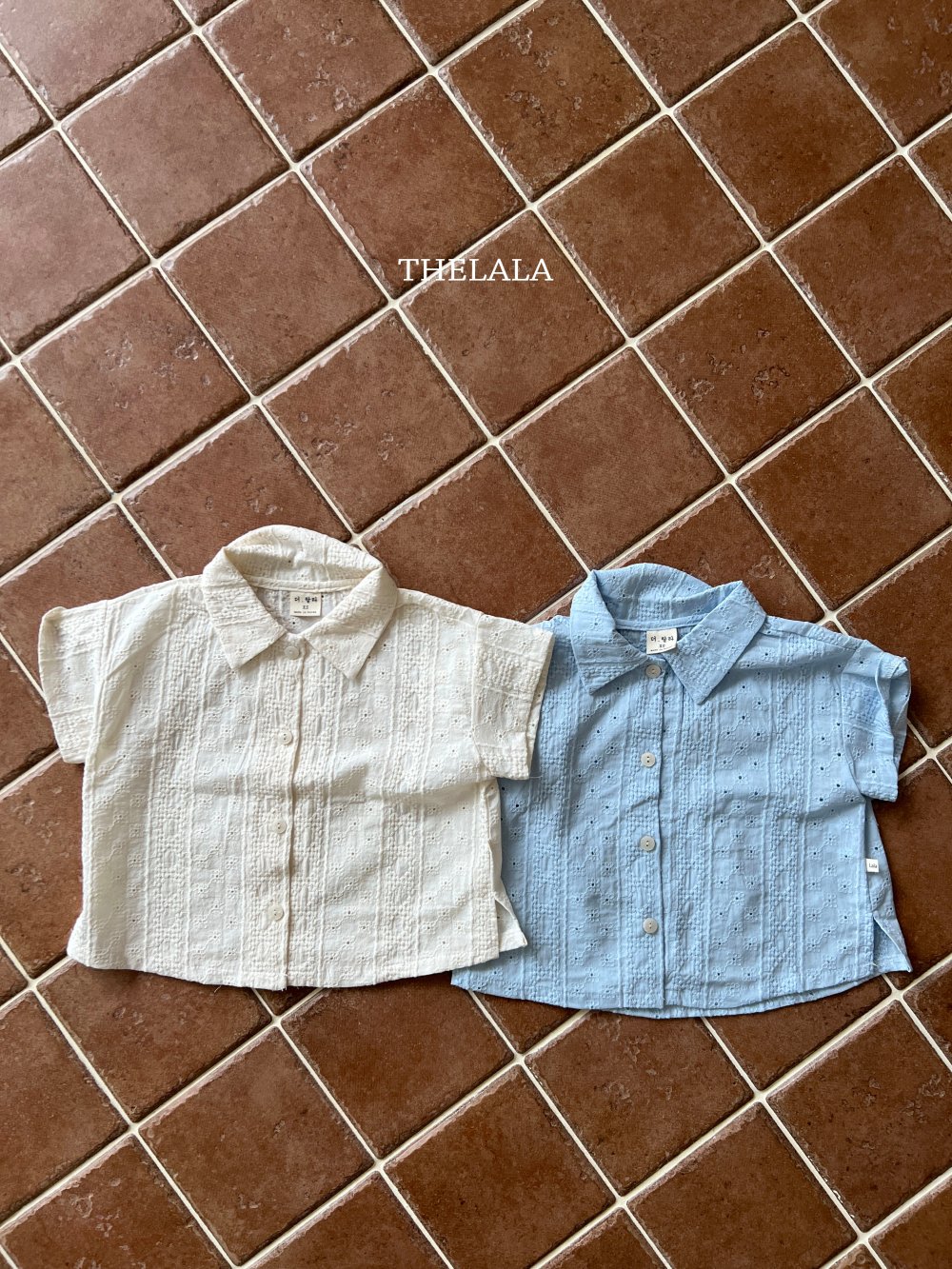 thelala37｜ (70-115-mom) 壓花親子襯衫