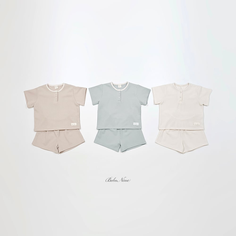 bebe nine12  (65cm-115cm) 3色鈕釦休閒套裝