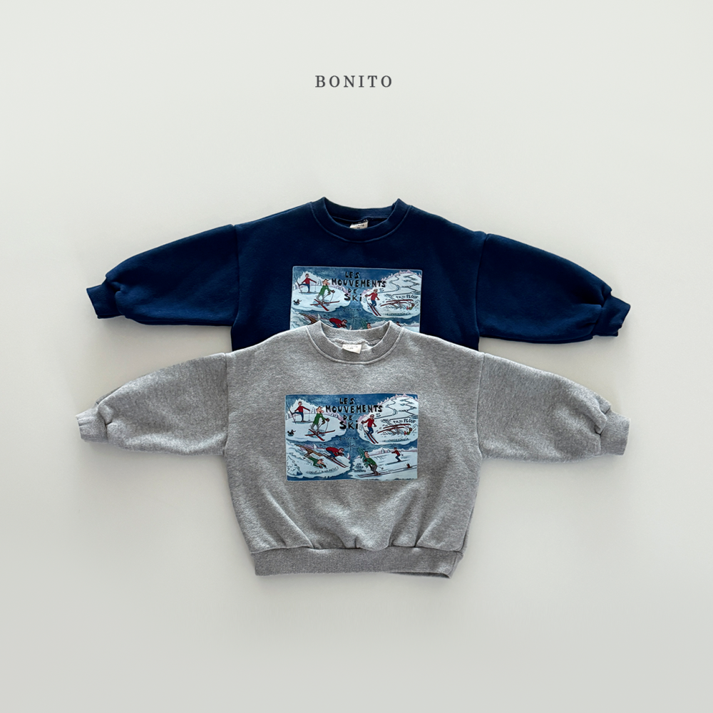 Bonito23｜(75cm-125cm) 滑雪印花休閒上衣
