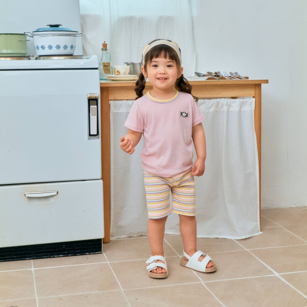 1st blue17｜(~93-118cm) 條紋緊身短褲