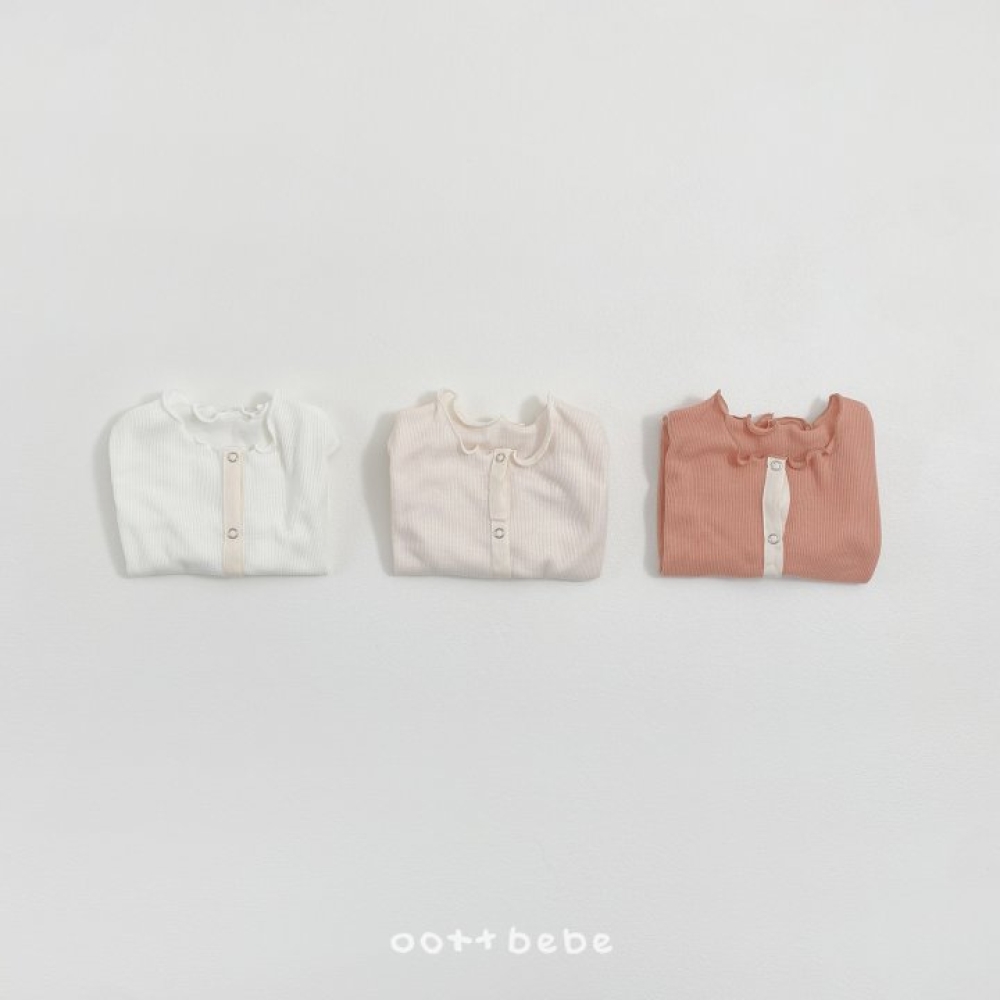 Oottbebe13｜(1y-7y )  木耳邊薄開衫外套