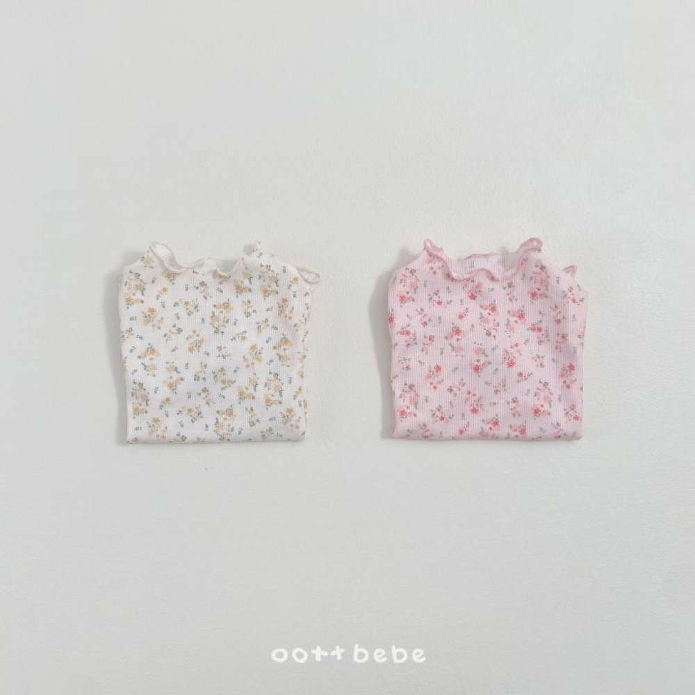 Oottbebe15｜(1y-7y )  木耳邊小碎花上衣