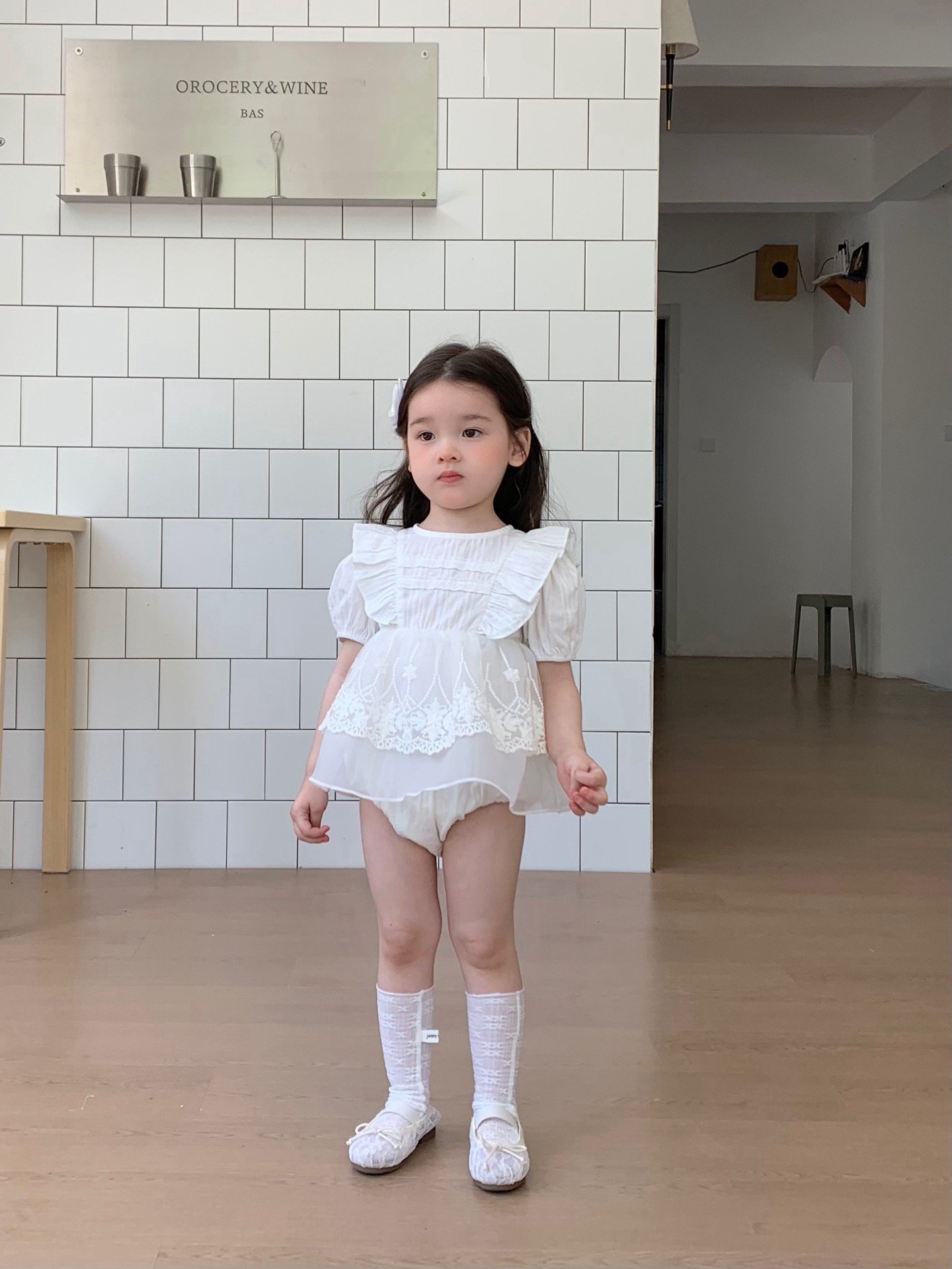 JE37｜(66-90cm) 蕾絲花邊包屁衣