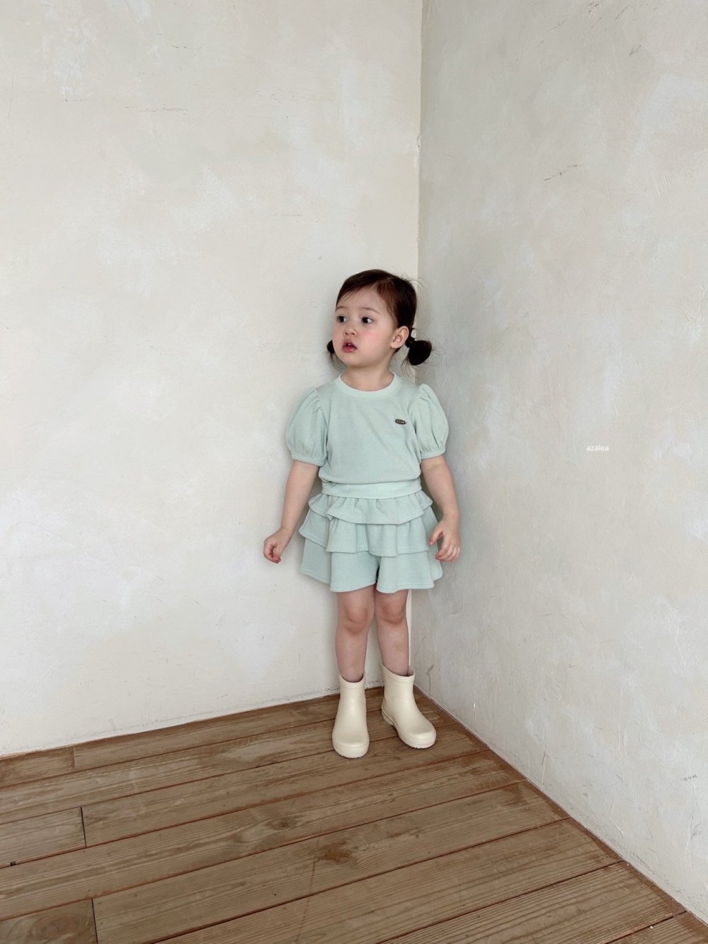 Azalea08｜(85-118cm) 公主袖蛋糕褲套裝