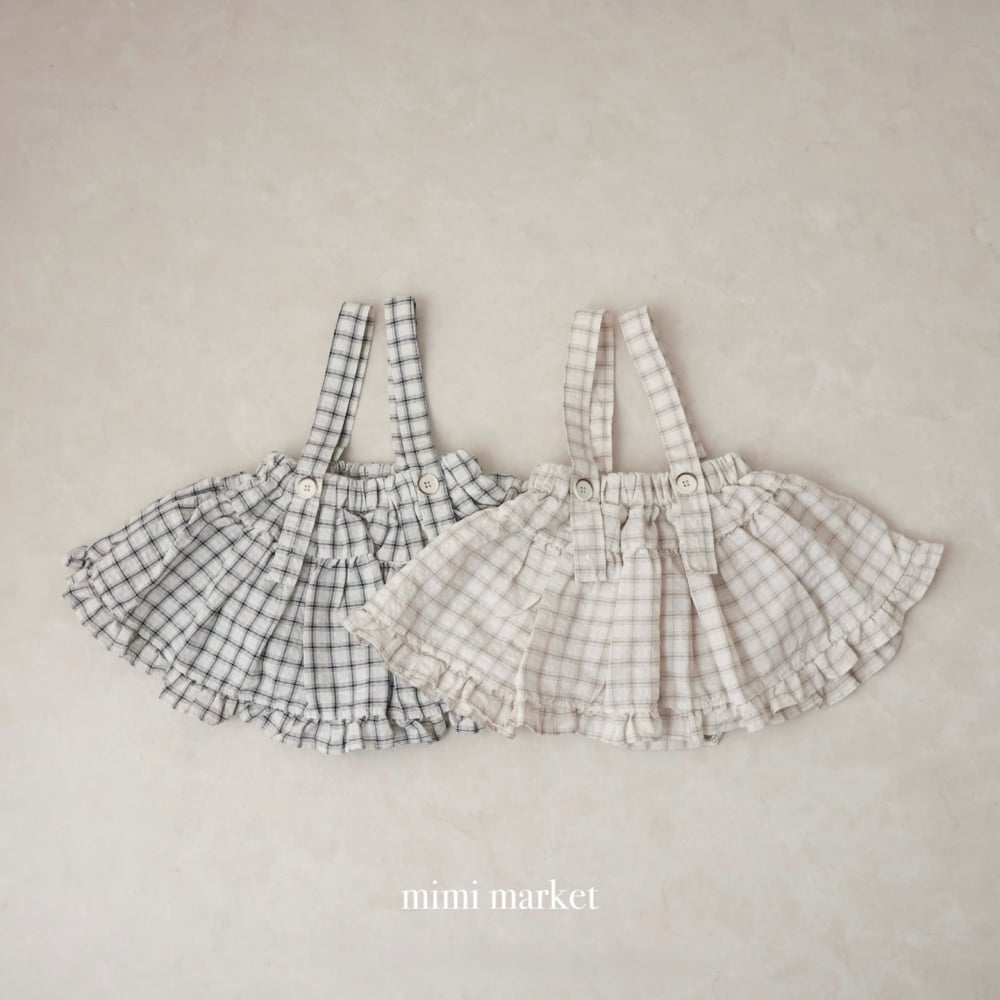 mimi market03 (75-90cm)  格子吊帶半身裙