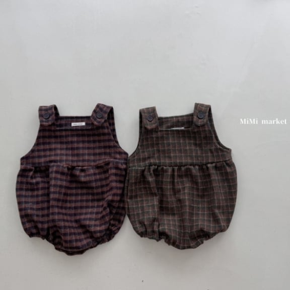 mimi market02 (65-85cm)  格紋背心包屁衣