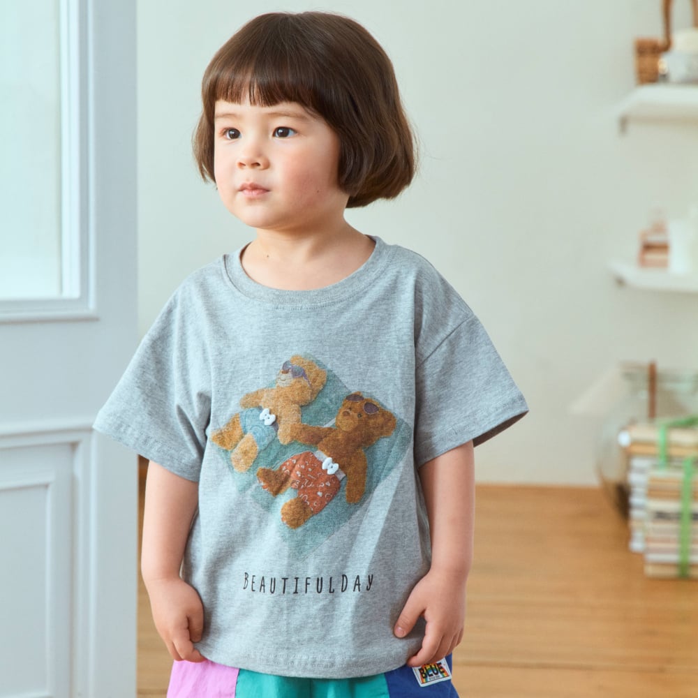 1st blue33｜(~93-118cm) 小熊印花上衣