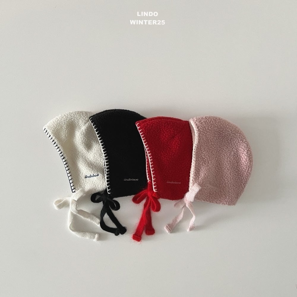 Lindo83｜(80cm-125cm) 滾線刷毛綁帶帽