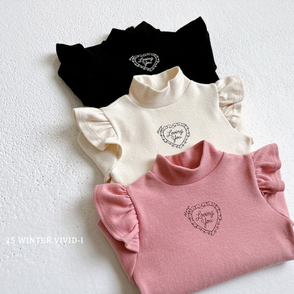 vivid71｜(78cm-125cm) 荷葉飛袖中領上衣