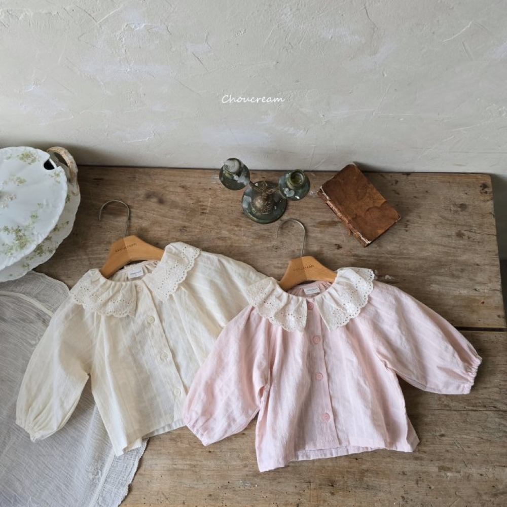 Choucream02｜(6m-18m) 蕾絲領襯衫