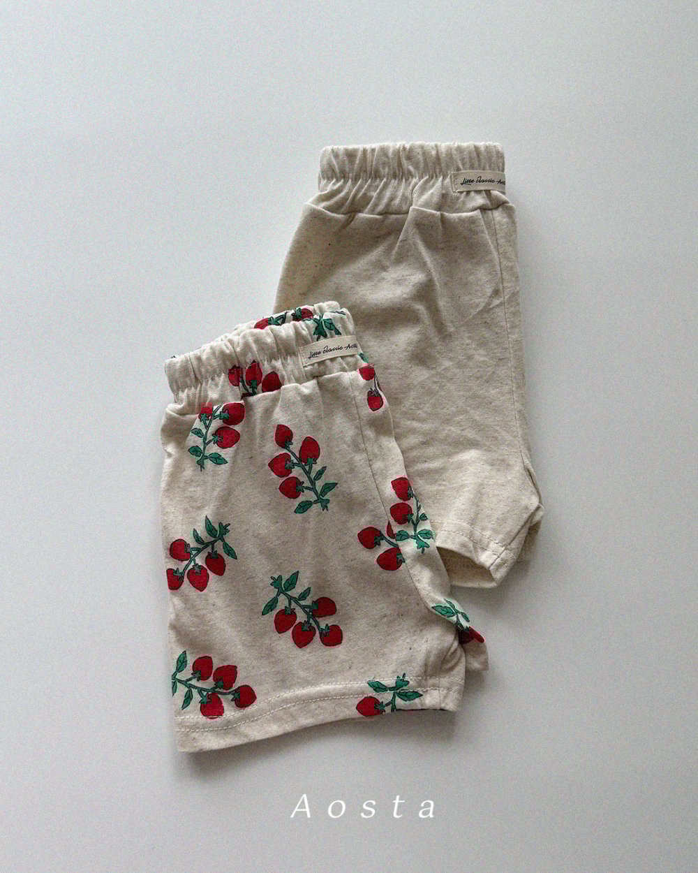AOSTA23｜(6m-5y) 2款亞麻休閒短褲