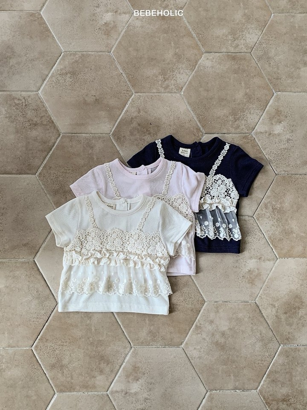 Bebe holic44｜(3m-18m) 背心蕾絲上衣
