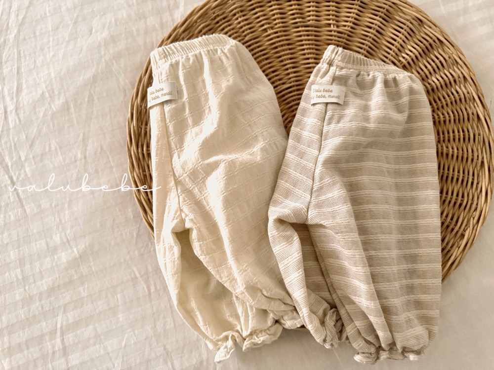 Valubebe18｜(65-90) 條紋縮口棉褲