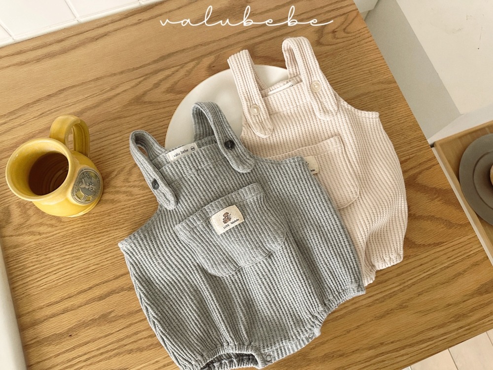 Valubebe07｜(65-80) 華夫格吊帶包屁衣