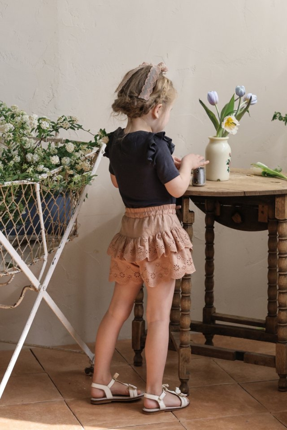 FLO16｜(75-140) 荷葉肩邊上衣