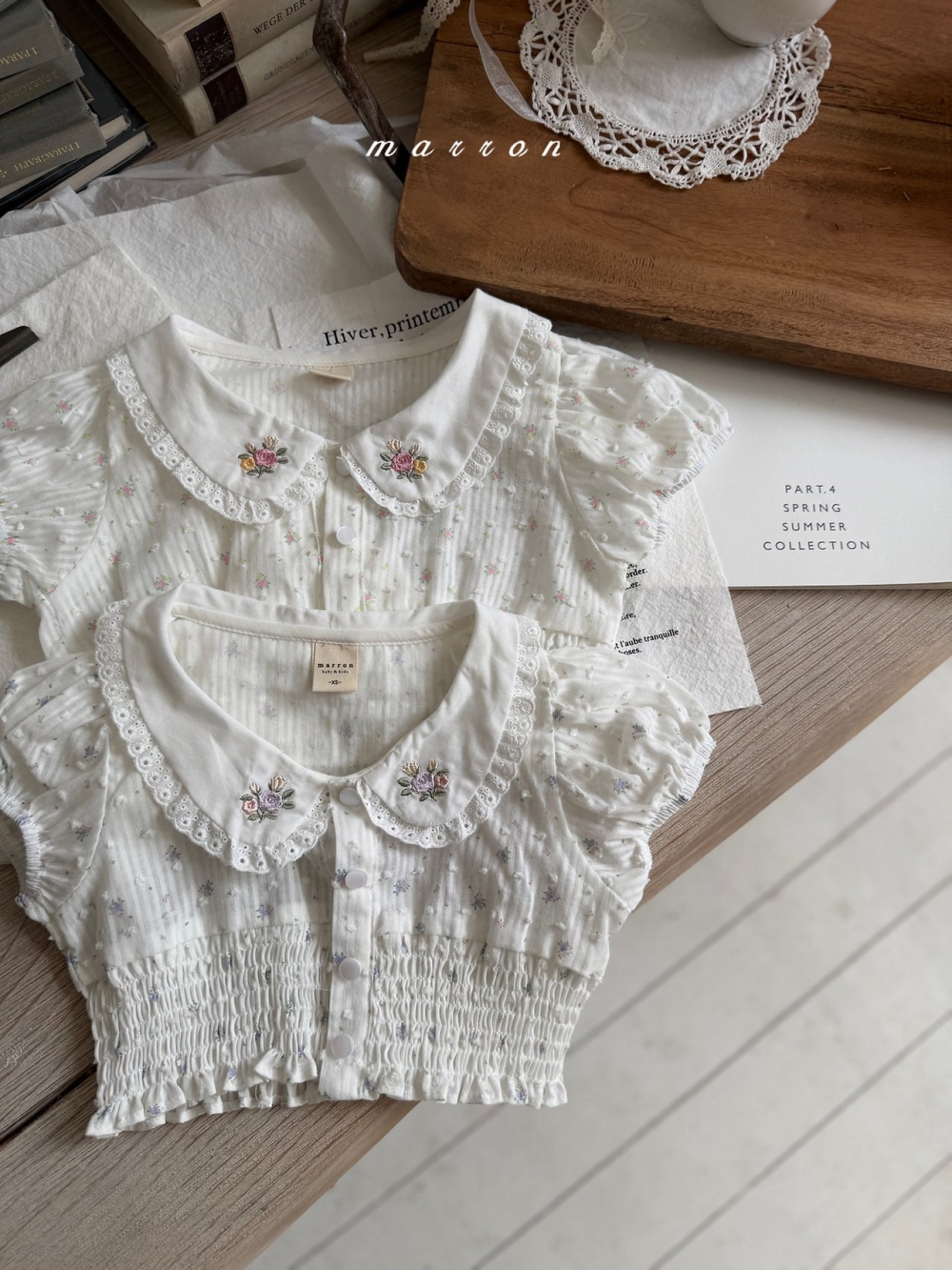 Marron35｜(1y-6y) 復古刺繡鬆緊外套