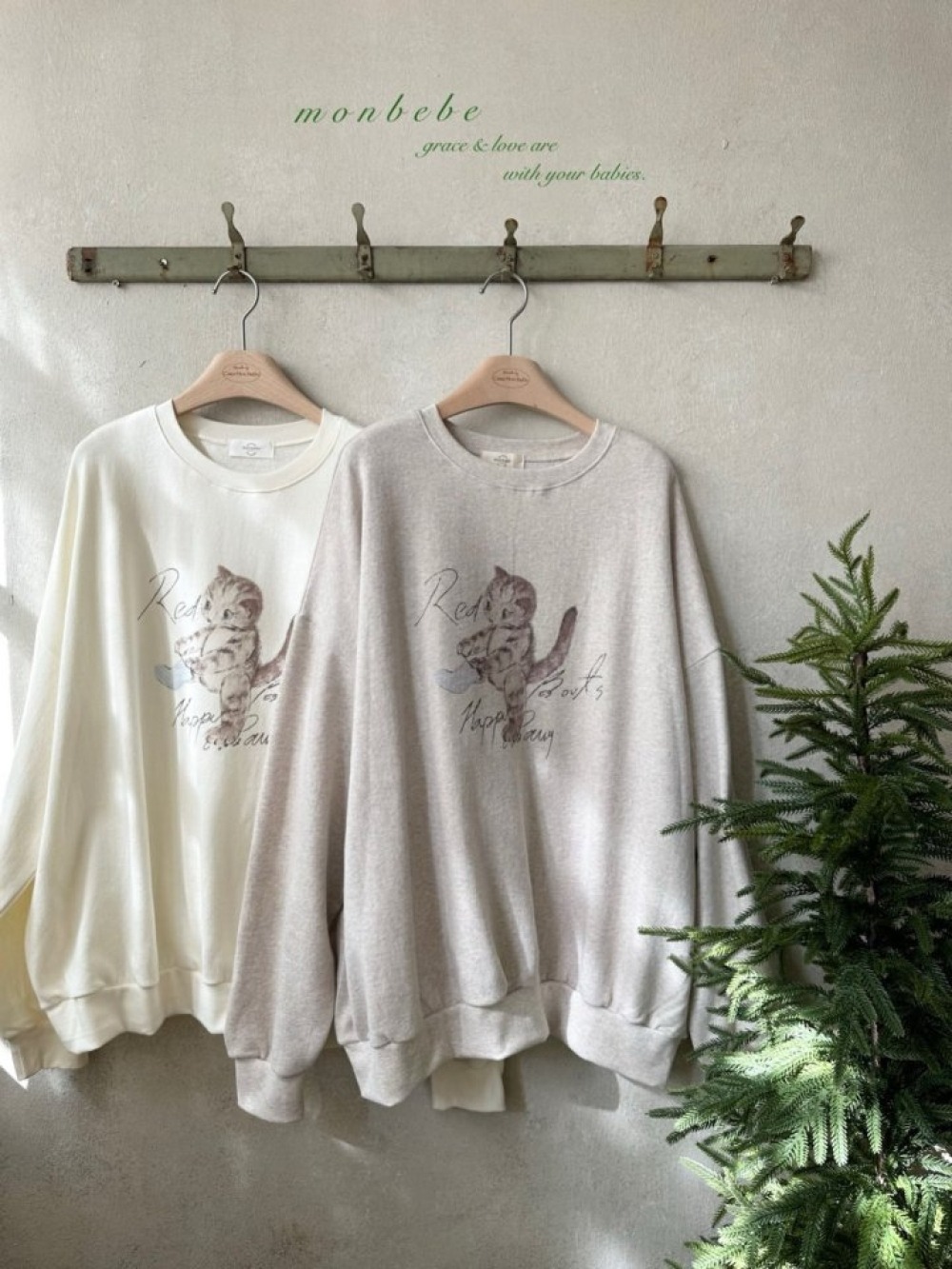 MONBEBE42｜(mom) 法式小貓印花上衣