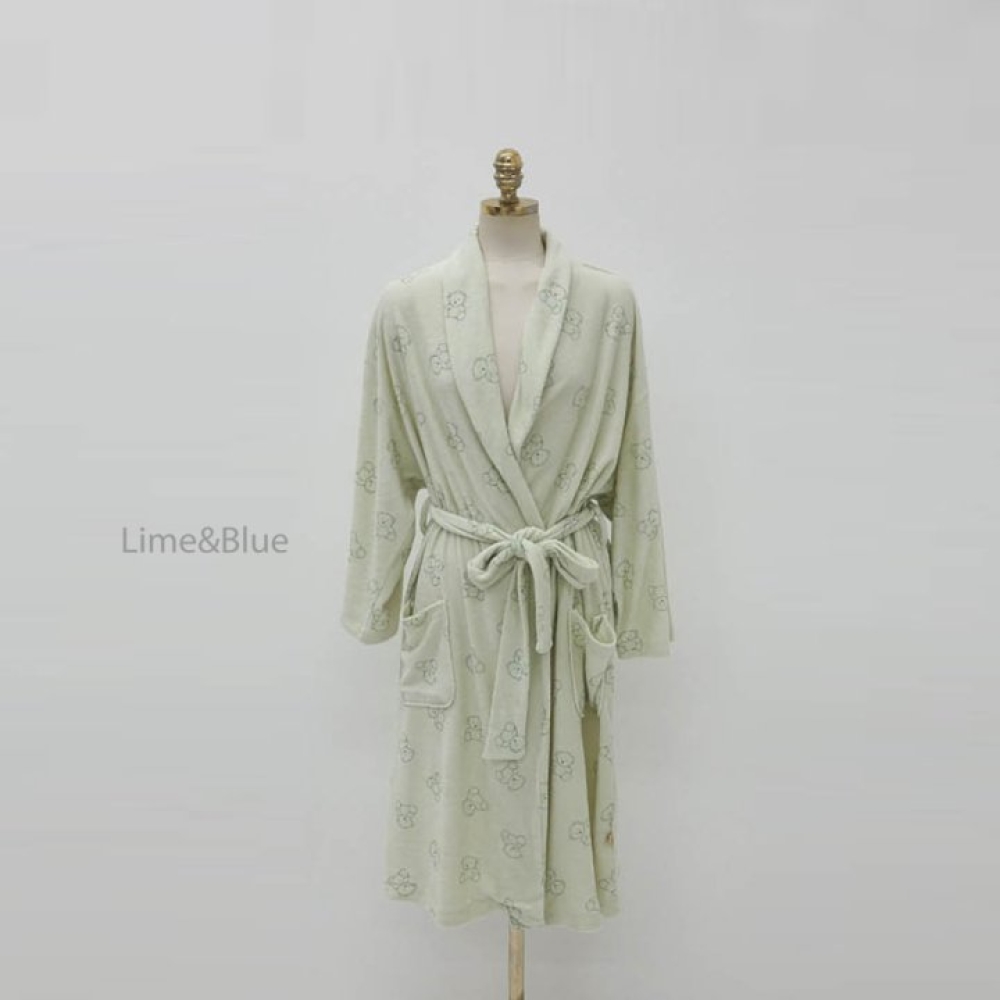 LIME&BLUE25｜(90-112cm MOM)  小熊親子綁帶睡袍