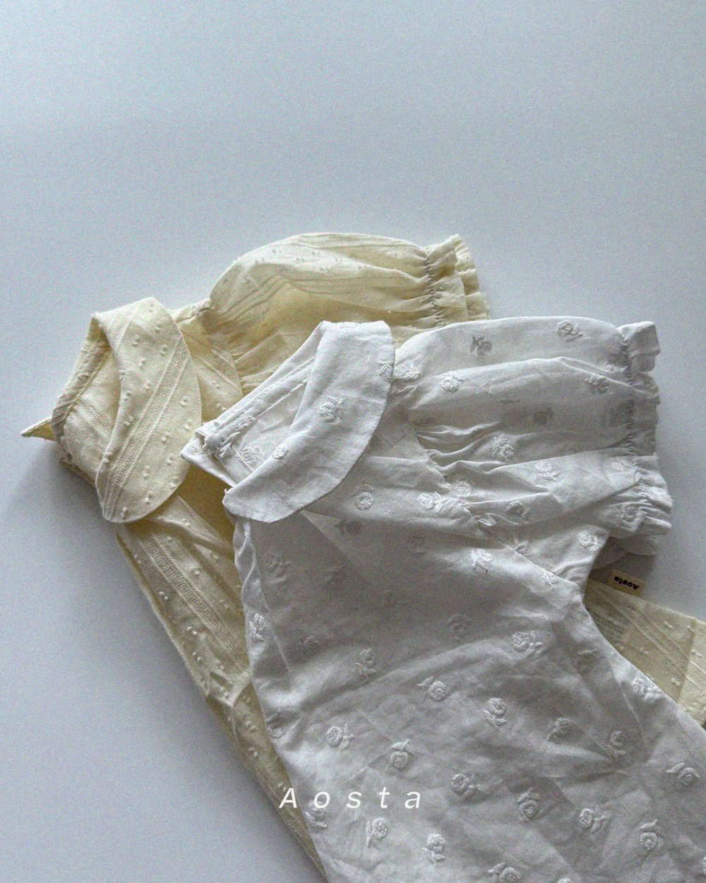 AOSTA58｜(6m-5y) 2款翻領泡泡袖上衣