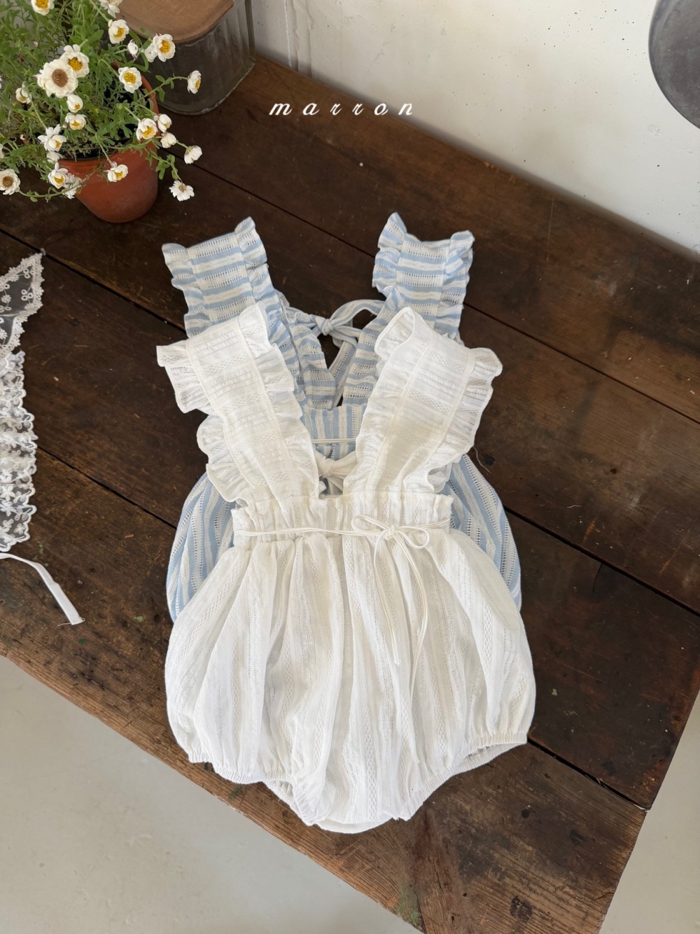 Marron12｜(3m-18m 1y-6y) 甜美吊帶綁結裝