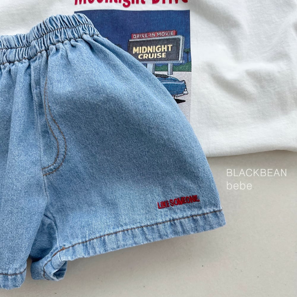 BEAN13｜(65-120cm) 刺繡牛仔短褲