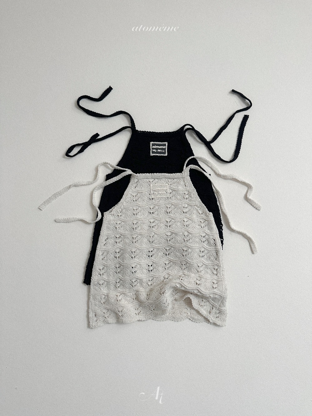 Atomeme08｜(70-110) 針織綁帶洋裝