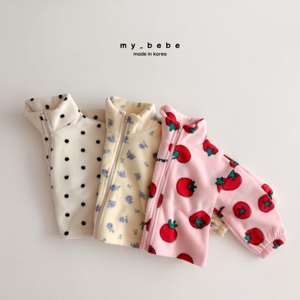 my_bebe08｜(-12m-7y) 印花刷毛拉鍊外套