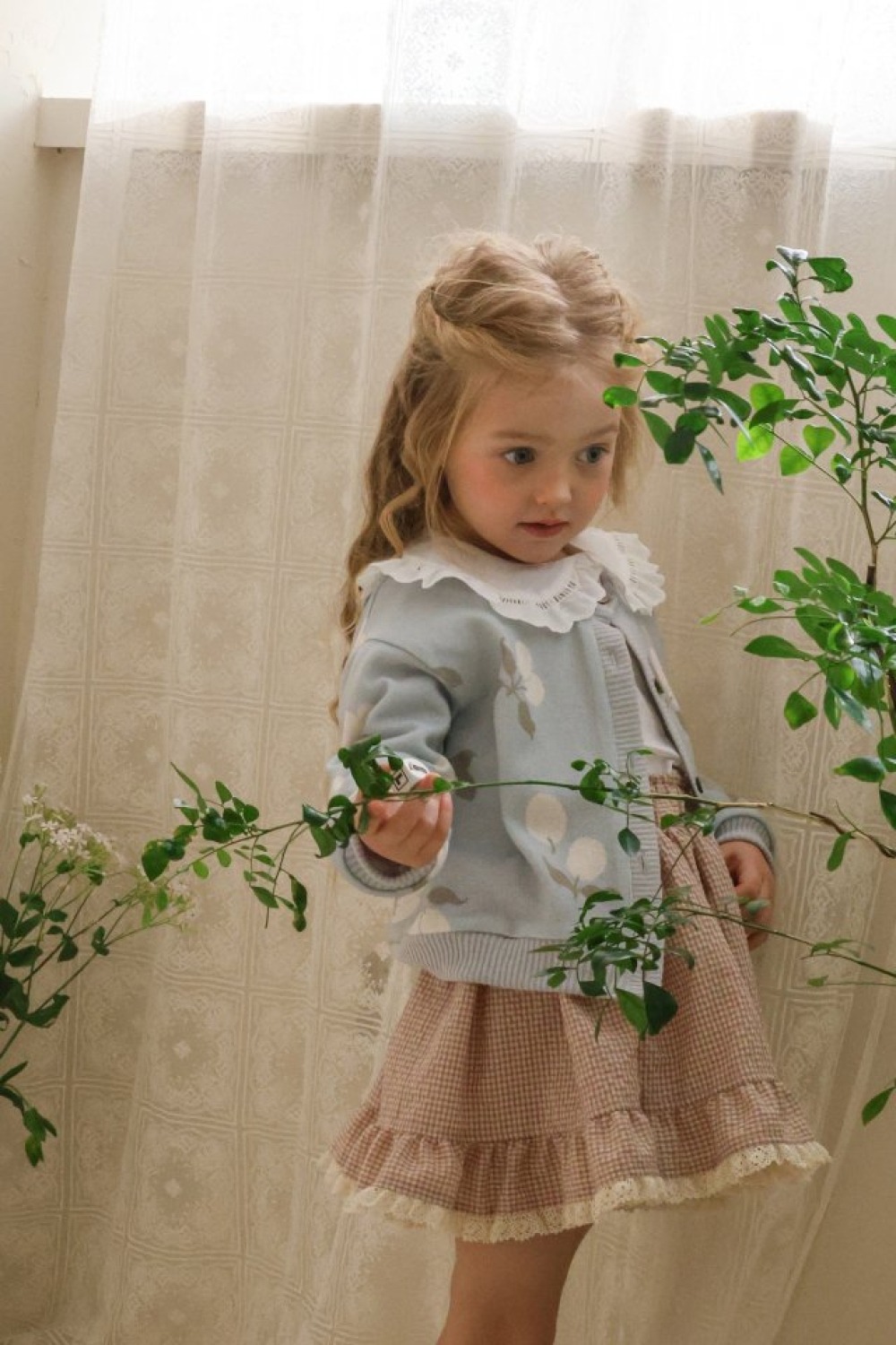 FLO19｜(75-140) 3色印花開襟外套