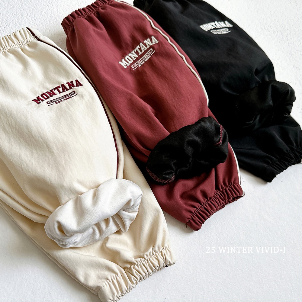 vivid09｜(78cm-125cm) 運動風磨毛縮口褲