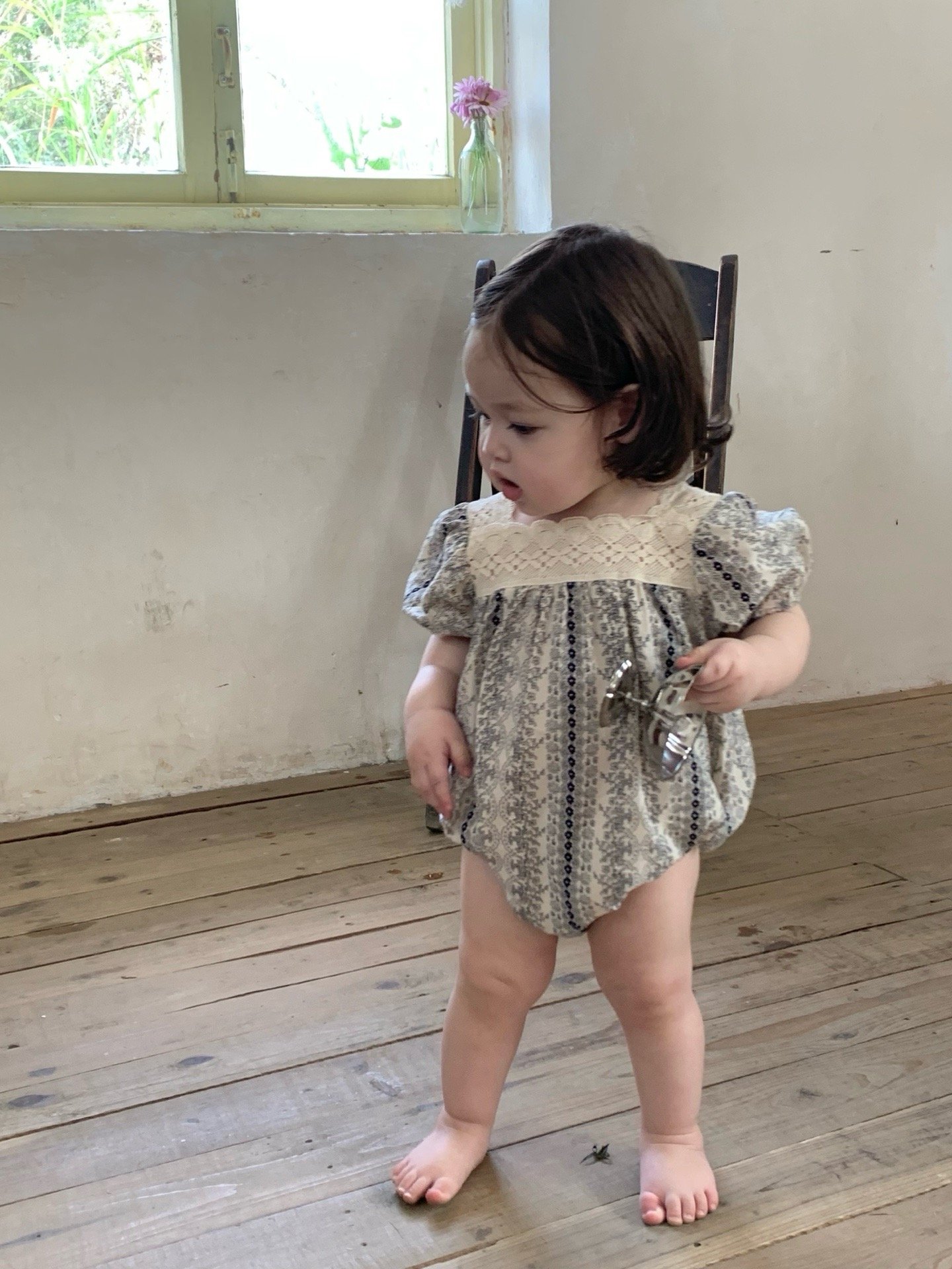 JE55｜(66-130cm) 波西米亞風蕾絲領包屁衣/洋裝