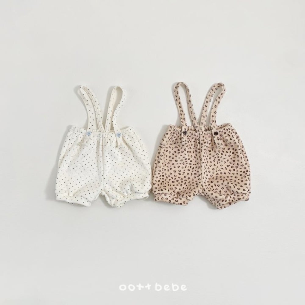 Oottbebe05｜(0m-12m) 波點/豹紋上衣吊帶褲套裝
