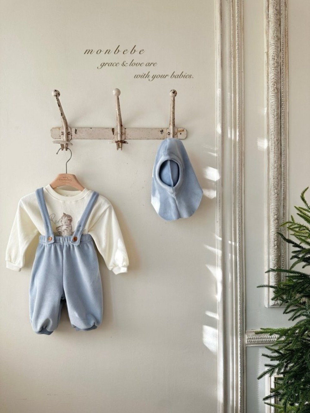 MONBEBE36｜(3m-24m) 簡約絲絨頭套