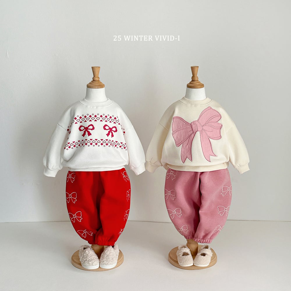 vivid67｜(78cm-125cm) 蝴蝶結刺繡印花休閒上衣