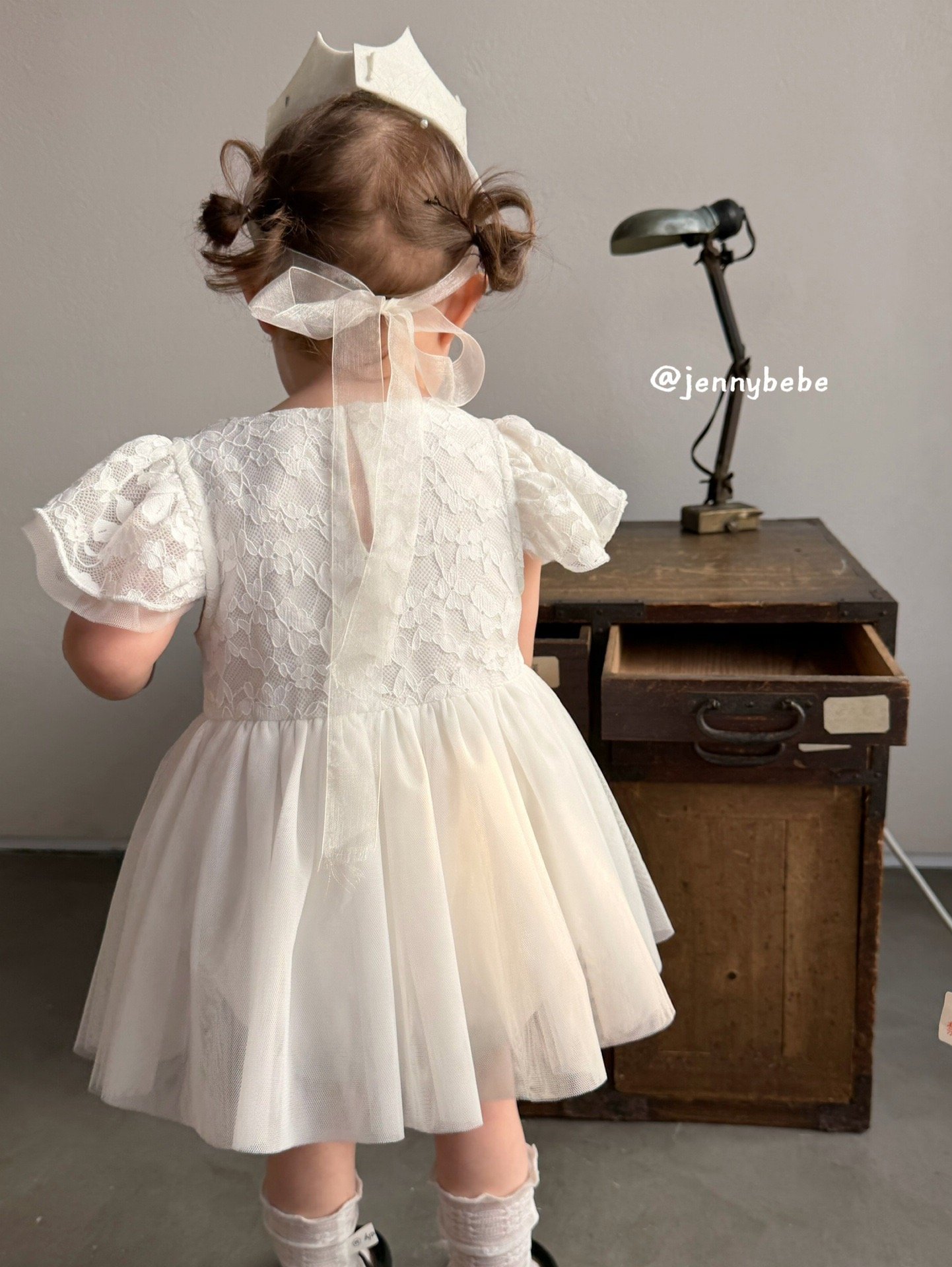 JE728｜(66-90cm) 公主袖薄紗蓬蓬裙包屁衣