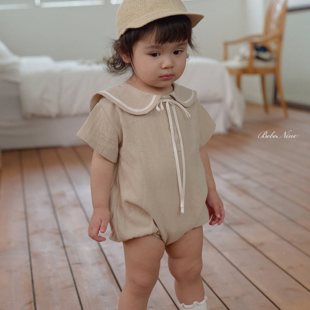 bebe nine38  (6m-24m) 2色氣質翻領包屁衣