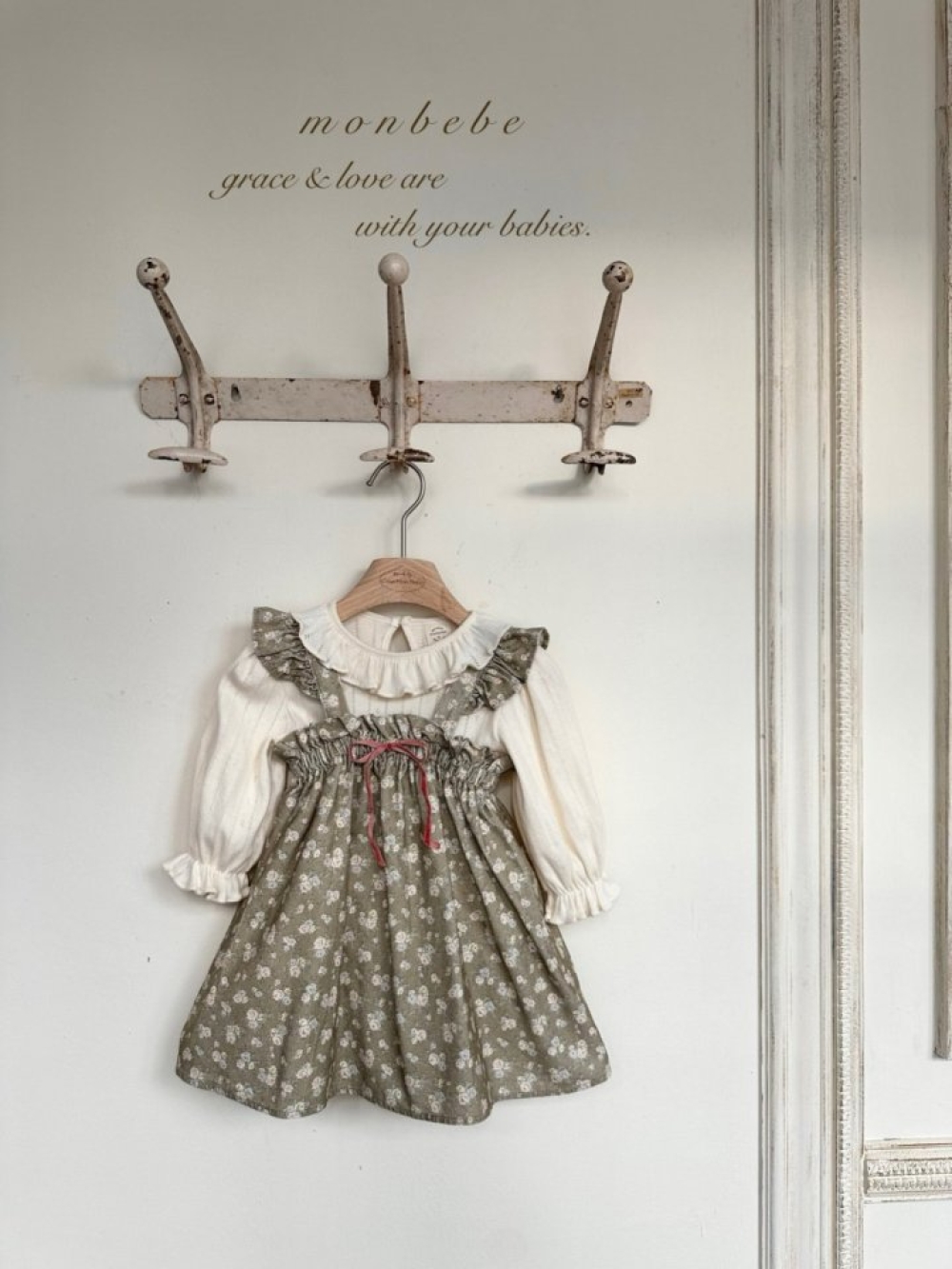 MONBEBE04｜(1y-6y) 春日碎花荷葉洋裝