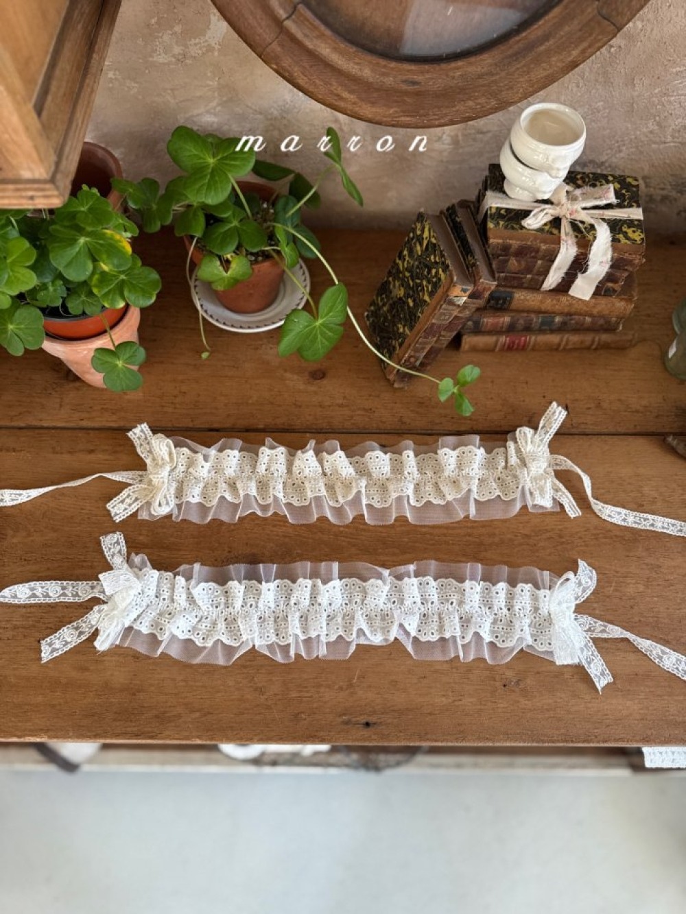 Marron48｜(free) 蕾絲波浪編髮帶