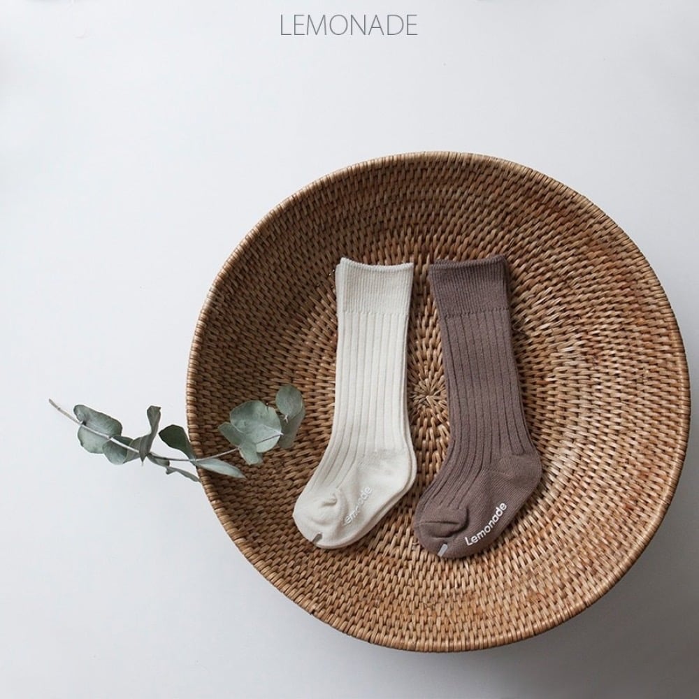 LEMONADE57｜(55cm-85cm) 1色羅紋長襪兩雙組