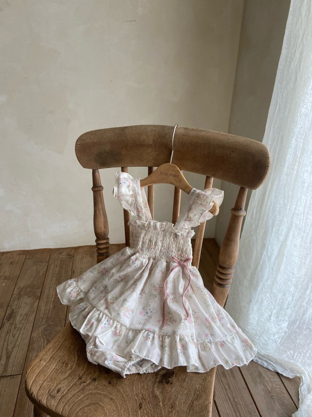 Anne Shirley01｜(3m-22m) 2色荷葉碎花洋裝包屁衣