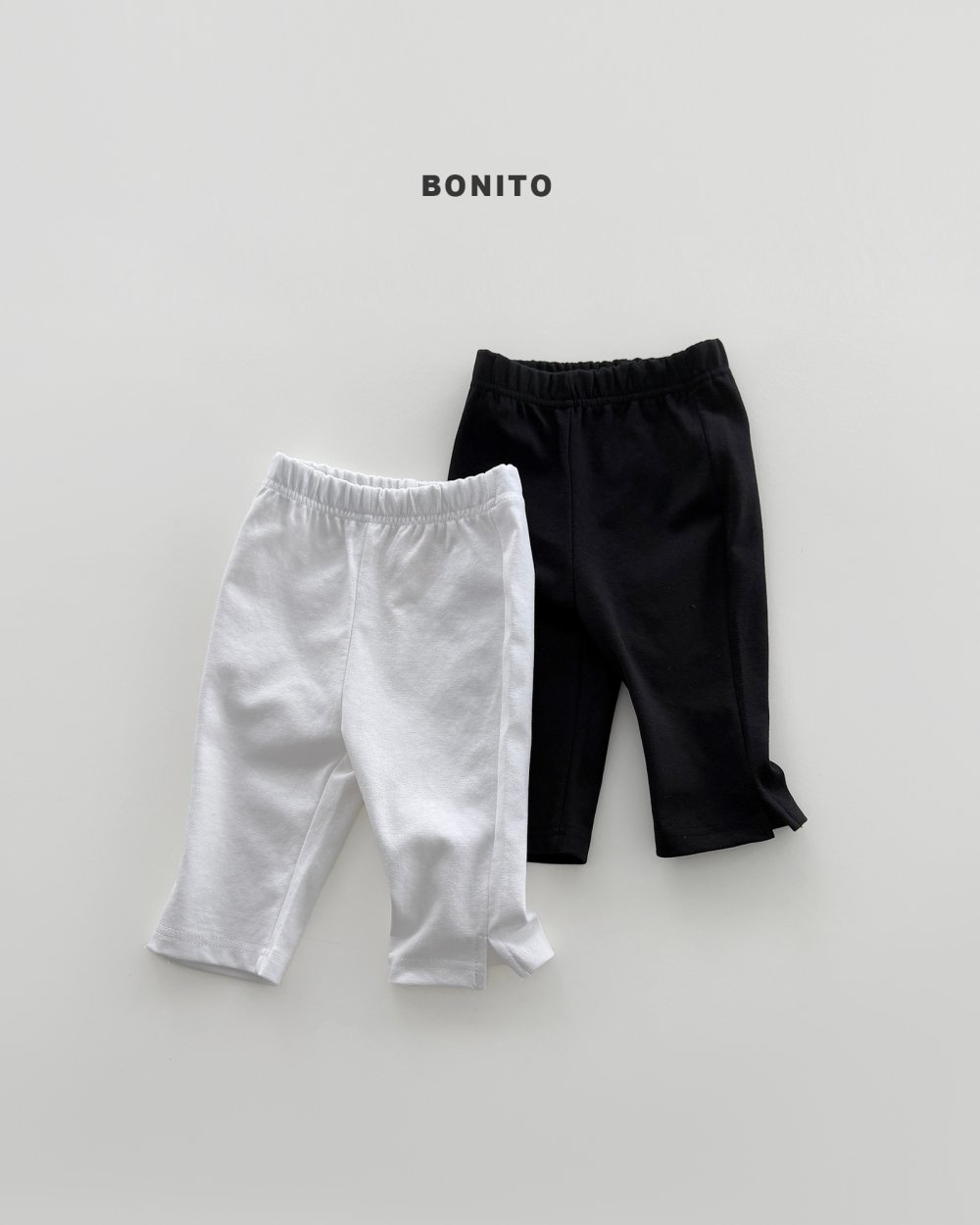 Bonito11｜(75cm-125cm) 2色簡約素色七分褲