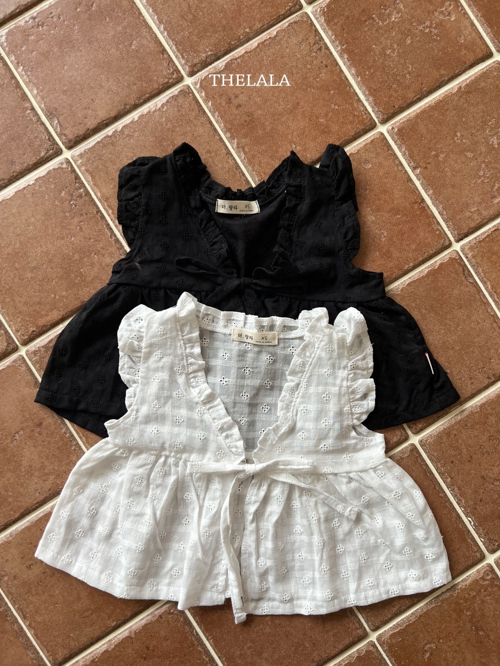 thelala22｜ (70-115) 雕花綁帶背心