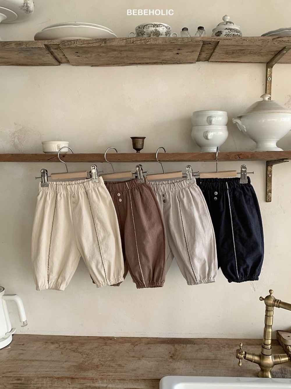 Bebe holic03｜(3m-18m) 簡約亞麻褲