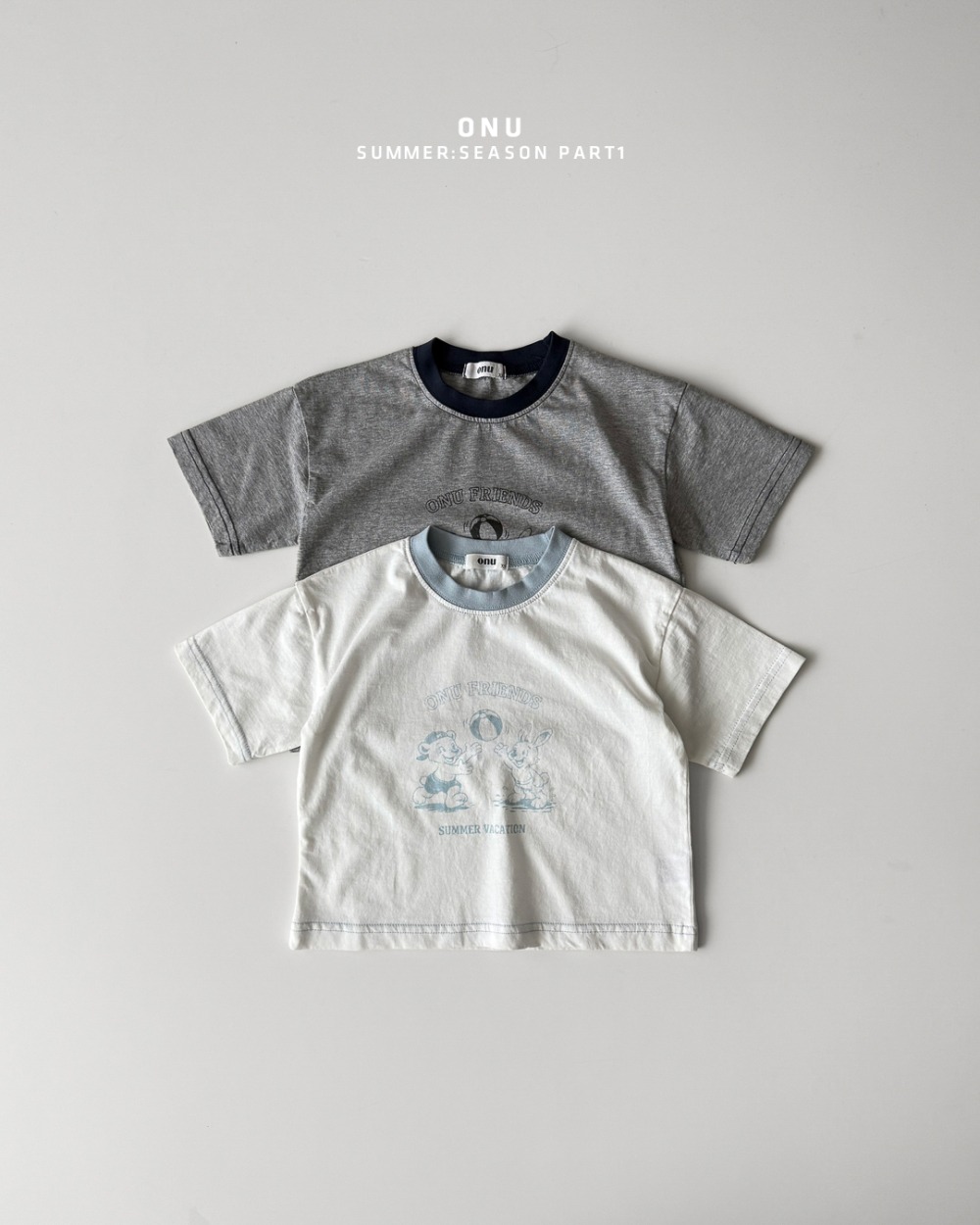 onu18｜(70cm-115cm) 兔子與熊印花上衣