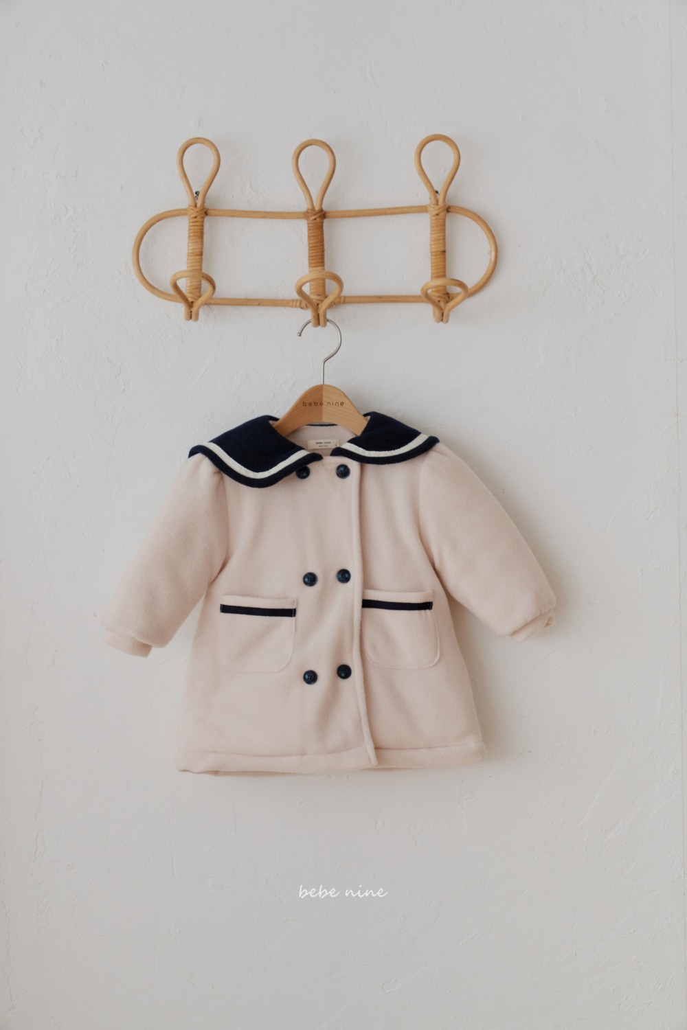 bebe nine30 (65cm-115cm) 1色海軍排釦大衣外套