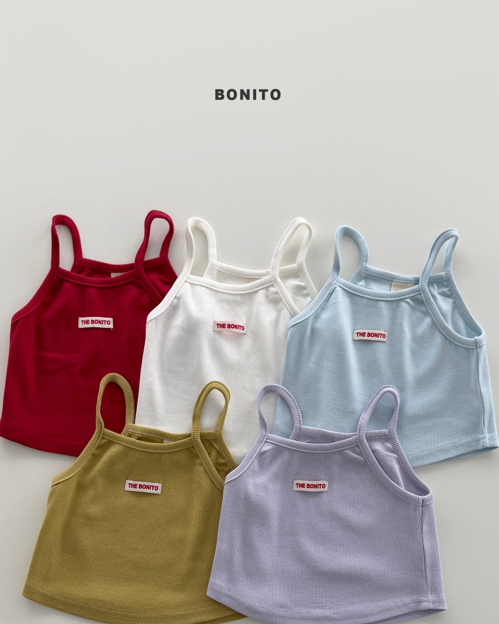 Bonito51｜(75cm-125cm) 5色羅紋疊層細肩背心