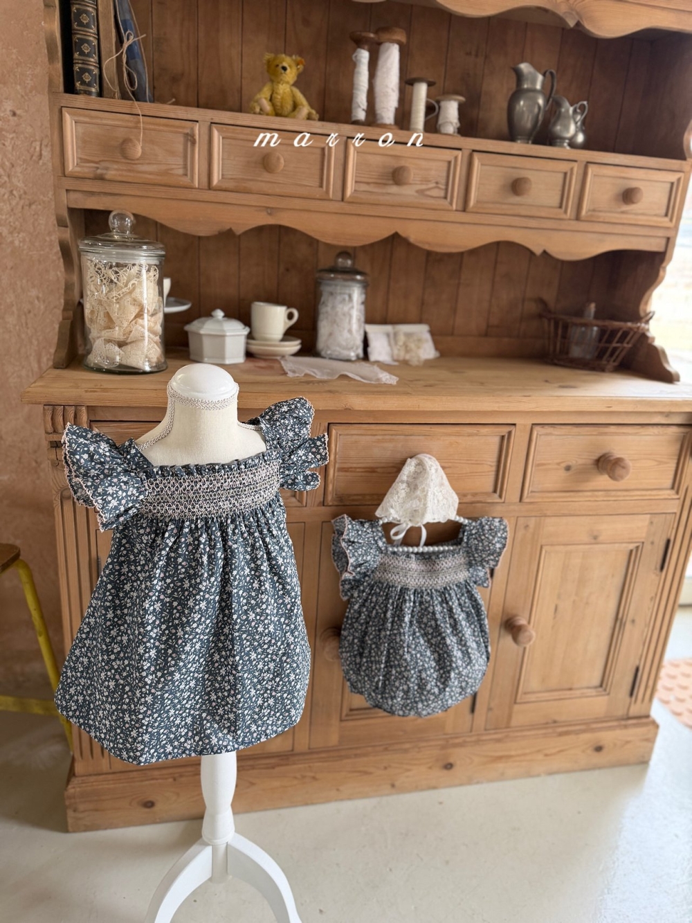 Marron10｜(3m-18m 1y-6y) 日落編織花包屁衣/洋裝