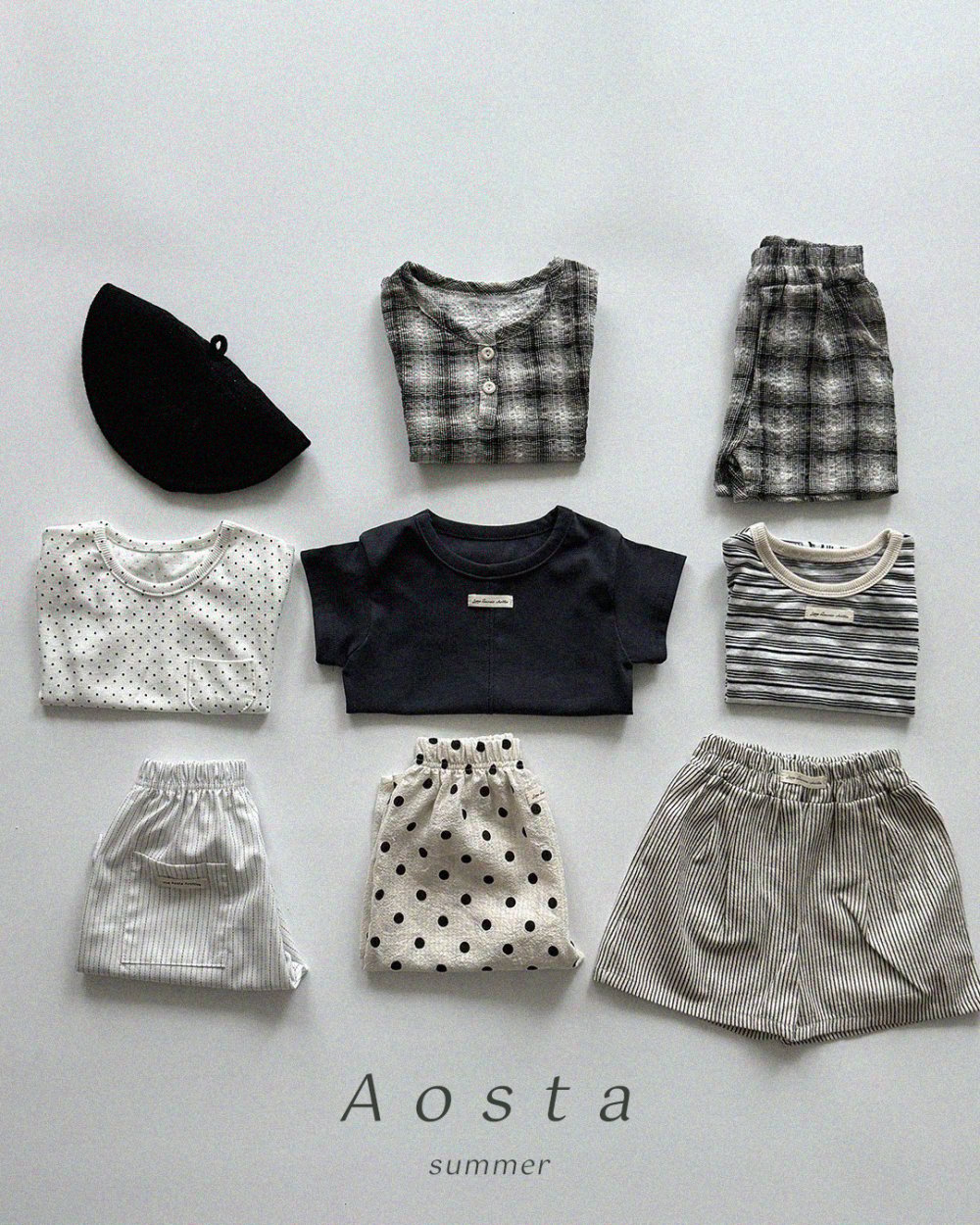 AOSTA02｜(6m-5y) 3色格子短褲