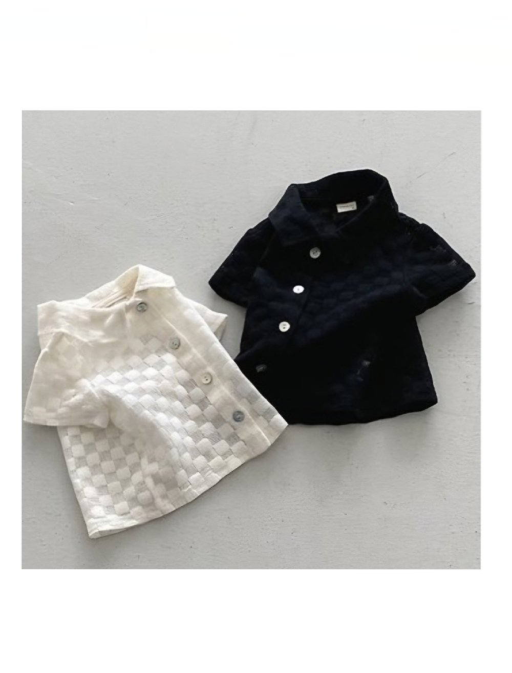 NUNU BIEL08｜(65-115cm) 方格透膚襯衫